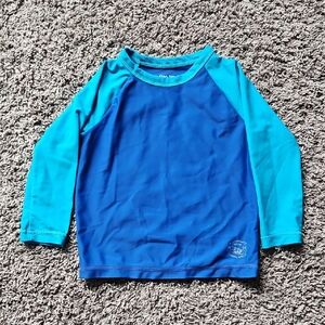 VGUC Baby GAP Turquoise & Royal Blue Color Block Rash Guard Size 18-24 Months